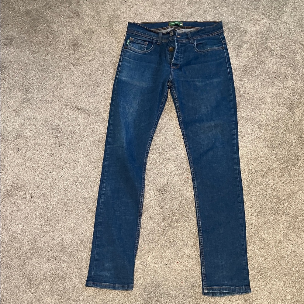 DSQUARED² Women’s Dark Wash Skinny Jeans Canadian Leaf Denim 26/27 Button Fly